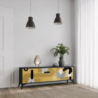 SHAPESHIFT SYMPHONY 3-dörrars TV-bänk i svart finish