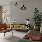 SHAPESHIFT SYMPHONY 3-dörrars TV-bänk i svart finish