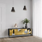 SHAPESHIFT SYMPHONY 3-dörrars TV-bänk i svart finish