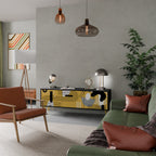 SHAPESHIFT SYMPHONY 3-dörrars TV-bänk i svart finish