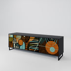 GEODE GLIMMER 3-dörrars TV-bänk i svart finish