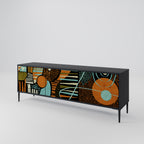 GEODE GLIMMER 3-dörrars TV-bänk i svart finish