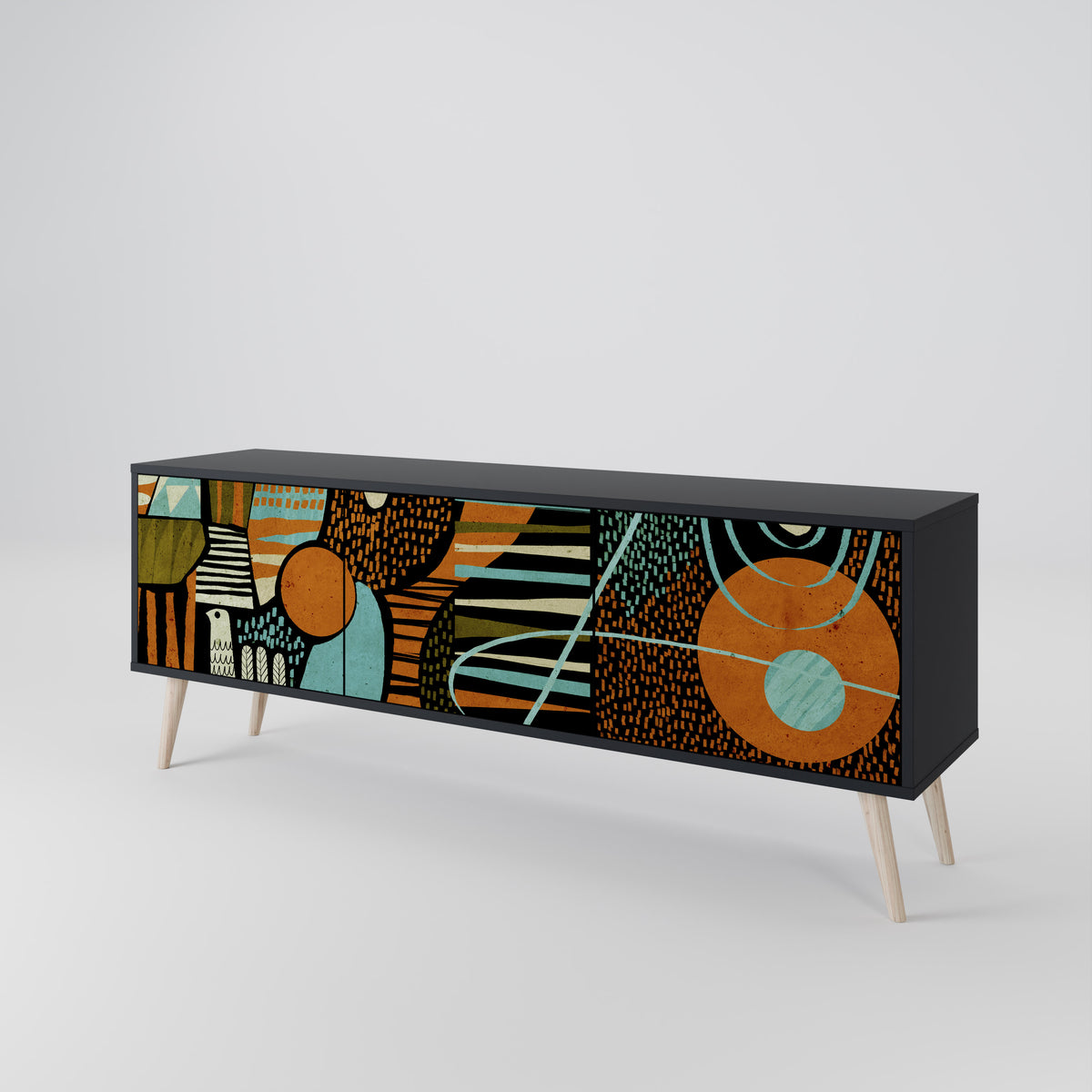 GEODE GLIMMER TV-bänk med 3 dörrar