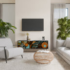 GEODE GLIMMER 3-dörrars TV-bänk i svart finish