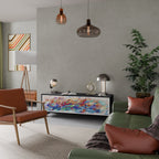 FINESSE MASH-UP 3-dörrars TV-bänk i svart finish