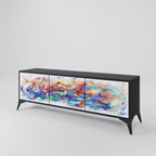 FINESSE MASH-UP 3-dörrars TV-bänk i svart finish