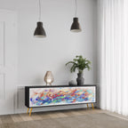 FINESSE MASH-UP 3-dörrars TV-bänk i svart finish