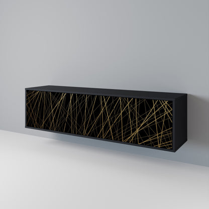 BRIGHT MESH 3-dörrars TV-bänk i svart finish