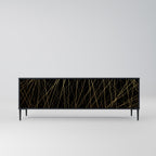 BRIGHT MESH 3-dörrars TV-bänk i svart finish