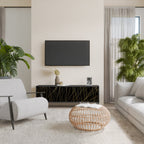 BRIGHT MESH 3-dörrars TV-bänk i svart finish