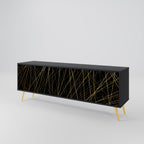 BRIGHT MESH 3-dörrars TV-bänk i svart finish