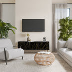 BRIGHT MESH 3-dörrars TV-bänk i svart finish