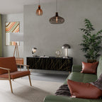 BRIGHT MESH 3-dörrars TV-bänk i svart finish