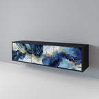 INKY MARBLE 3-dörrars TV-bänk i svart finish