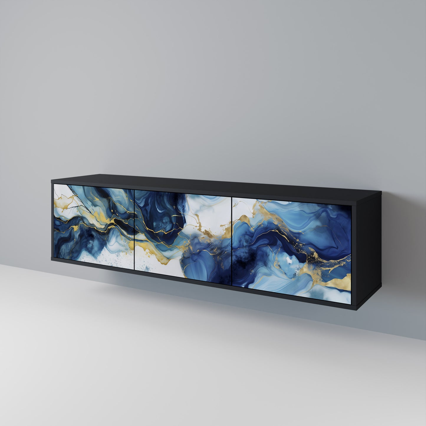 INKY MARBLE TV-bänk med 3 dörrar