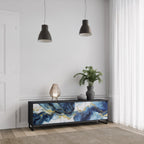 INKY MARBLE 3-dörrars TV-bänk i svart finish