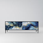 INKY MARBLE 3-dörrars TV-bänk i svart finish