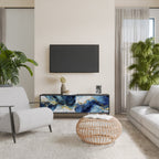 INKY MARBLE 3-dörrars TV-bänk i svart finish