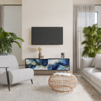 INKY MARBLE 3-dörrars TV-bänk i svart finish