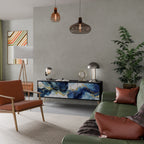 INKY MARBLE 3-dörrars TV-bänk i svart finish