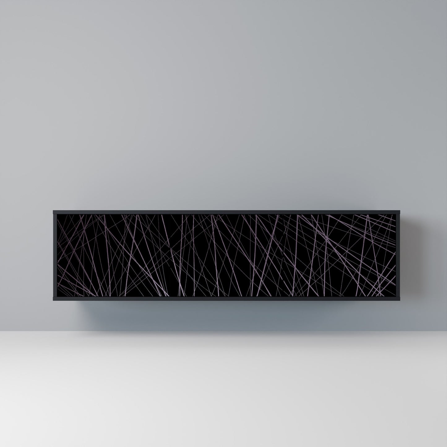 SHIMMER SPIDERGRAM 3-dörrars TV-bänk i svart finish