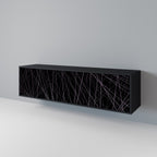 SHIMMER SPIDERGRAM 3-dörrars TV-bänk i svart finish