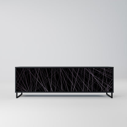 SHIMMER SPIDERGRAM 3-dörrars TV-bänk i svart finish