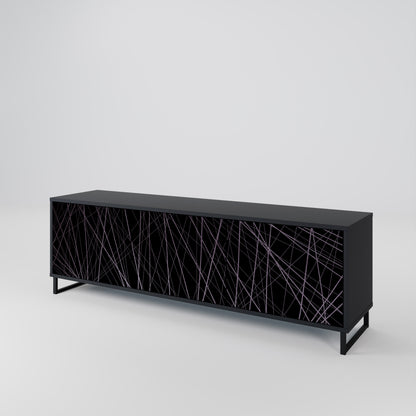 SHIMMER SPIDERGRAM 3-dörrars TV-bänk i svart finish