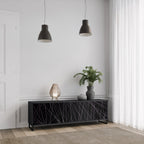 SHIMMER SPIDERGRAM 3-dörrars TV-bänk i svart finish