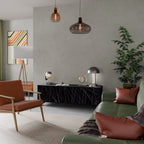 SHIMMER SPIDERGRAM 3-dörrars TV-bänk i svart finish