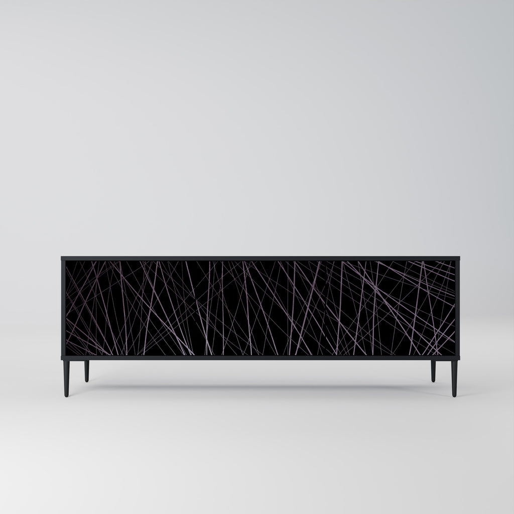 SHIMMER SPIDERGRAM 3-dörrars TV-bänk i svart finish