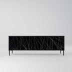 SHIMMER SPIDERGRAM 3-dörrars TV-bänk i svart finish