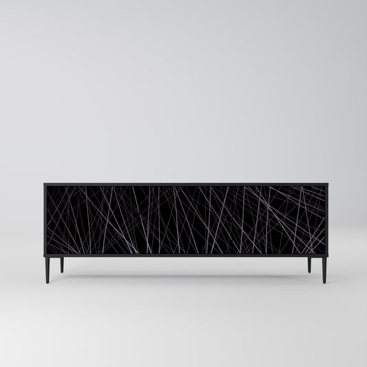 SHIMMER SPIDERGRAM 3-dörrars TV-bänk i svart finish