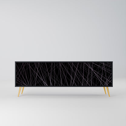 SHIMMER SPIDERGRAM 3-dörrars TV-bänk i svart finish