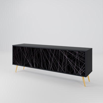 SHIMMER SPIDERGRAM 3-dörrars TV-bänk i svart finish