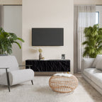 SHIMMER SPIDERGRAM 3-dörrars TV-bänk i svart finish