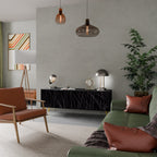 SHIMMER SPIDERGRAM 3-dörrars TV-bänk i svart finish