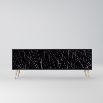 SHIMMER SPIDERGRAM 3-dörrars TV-bänk i svart finish