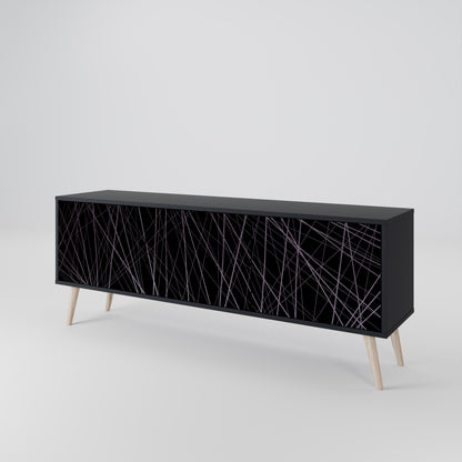 SHIMMER SPIDERGRAM 3-dörrars TV-bänk i svart finish