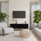 SHIMMER SPIDERGRAM 3-dörrars TV-bänk i svart finish