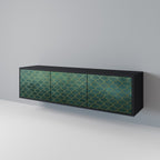 TESSELATED GREENERY 3-dörrars TV-bänk i svart finish