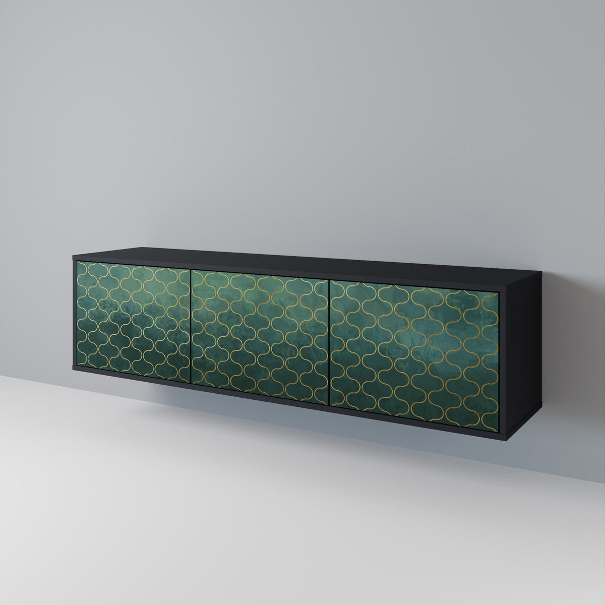 TESSELATED GREENERY TV-bänk med 3 dörrar
