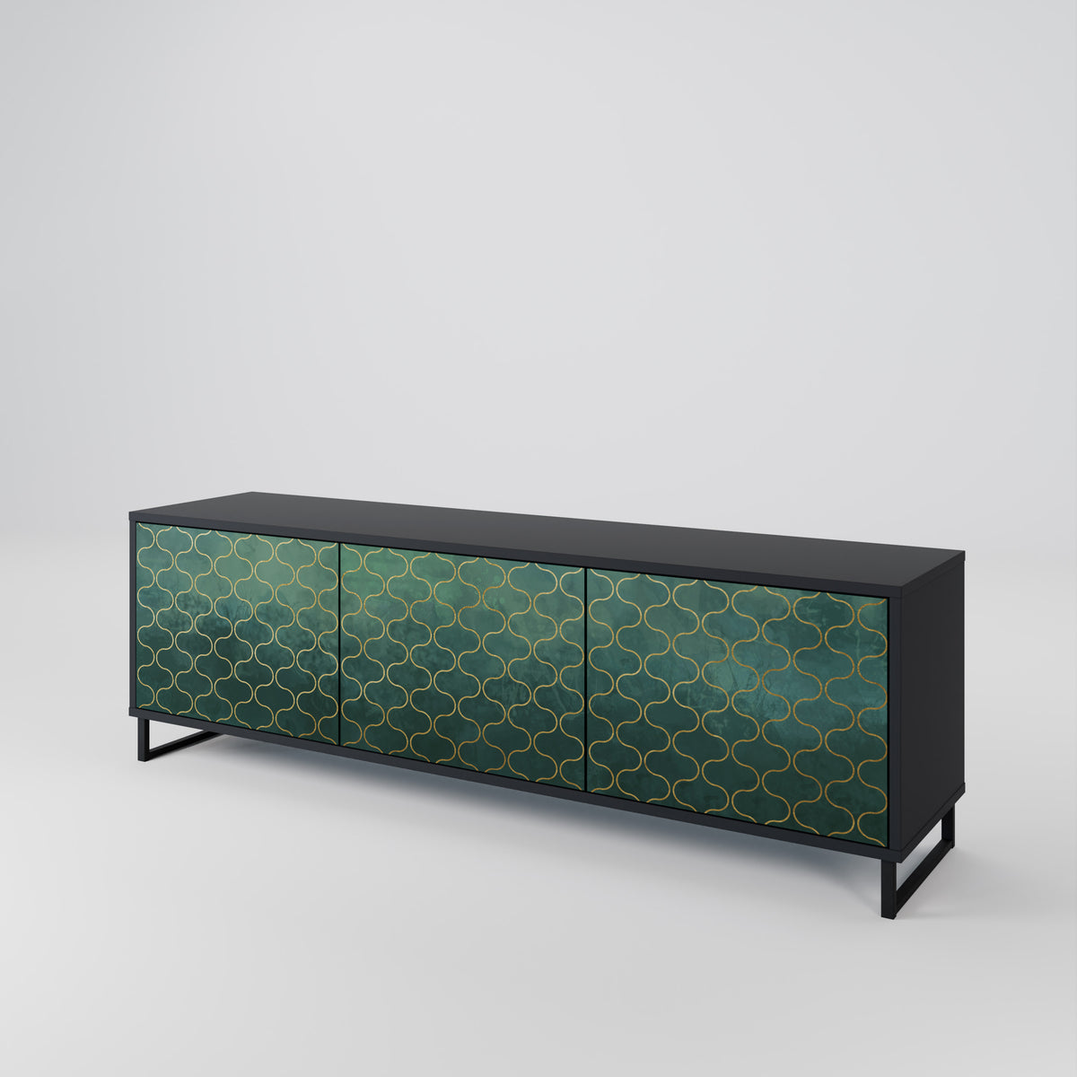 TESSELATED GREENERY TV-bänk med 3 dörrar