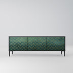 TESSELATED GREENERY 3-dörrars TV-bänk i svart finish