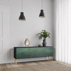 TESSELATED GREENERY 3-dörrars TV-bänk i svart finish