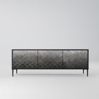 TESSELATED GRÅLIGT 3-dörrars TV-bänk i svart finish