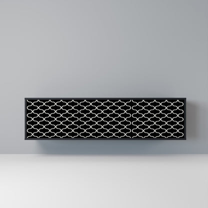 TESSELATED BLACKNESS 3-dörrars TV-bänk i svart finish
