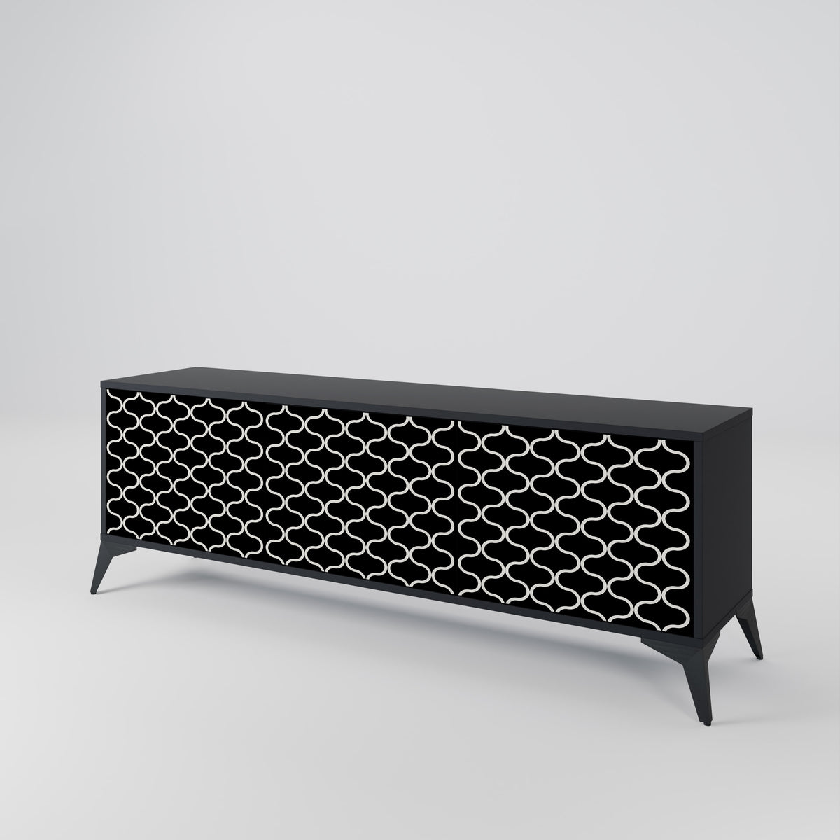 TESSELATED BLACKNESS TV-bänk med 3 dörrar