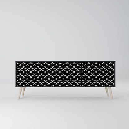 TESSELATED BLACKNESS 3-dörrars TV-bänk i svart finish