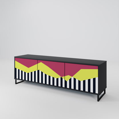 PIANO FANTASY 3-dörrars TV-bänk i svart finish